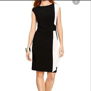 Lauren Ralph Lauren Color Block Ruched Lined Dress